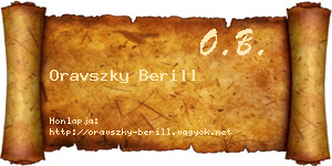 Oravszky Berill névjegykártya